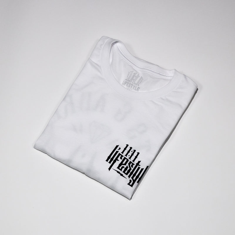 Die Living - White T-Shirt / Black Logo