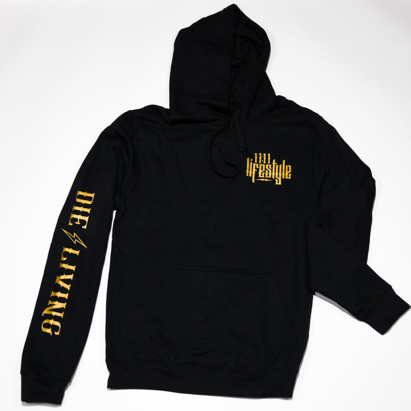 Die Living Hoodie- Gold Logo
