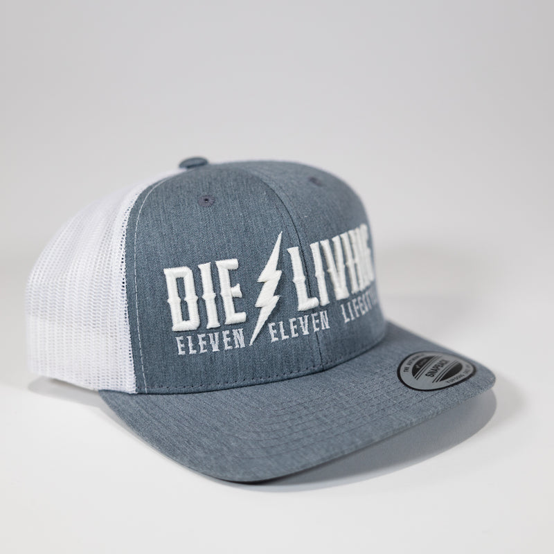 Die Living - Grey / White and White Mesh Trucker