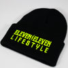 Black Embroidered Cuff Toque