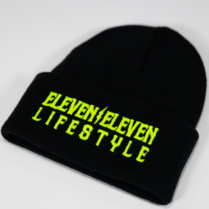 Black Embroidered Cuff Toque