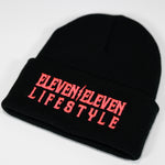 Black Embroidered Cuff Toque