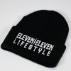 Black Embroidered Cuff Toque